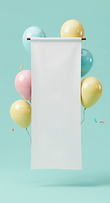 JPG 편집이미지 이벤트 사람없음 3D 두루마리 천 꽃가루 풍선 민트색 카피스페이스 편집소스 편집3D AI컴퓨터그래픽 AI콘텐츠 컬러 공백 직물 가루 디지털합성 파일형식