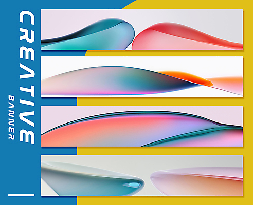 PSD 편집이미지 디자인 가로배너 곡선 추상 사람없음 그래픽 컬러풀 웨이브 창의력 배너세트 이미지편집 배너 선 컬러 무늬 가로 세트 파일형식