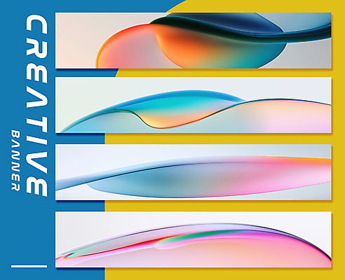 PSD 편집이미지 디자인 가로배너 곡선 추상 사람없음 그래픽 컬러풀 웨이브 창의력 배너세트 이미지편집 배너 선 컬러 무늬 가로 세트 파일형식