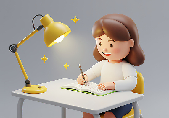 JPG 편집이미지 여자 어린이 의자 한명 미소 앉기 소녀 책 빛 반짝임 학습 연필 3D 펼침 스탠드 잡기 집중 책상 소녀한명만 편집3D AI컴퓨터그래픽 AI콘텐츠 1 교육 가구 컨셉 모션 학용품 조명 표정 사람 필기구 디지털합성 여자한명만 소녀만 파일형식