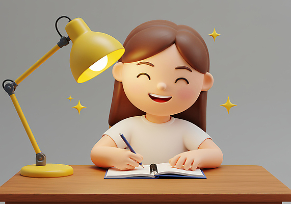 JPG 편집이미지 여자 어린이 한명 미소 소녀 상반신 빛 반짝임 학습 연필 3D 펼침 스탠드 잡기 집중 책상 스프링노트 소녀한명만 편집3D AI컴퓨터그래픽 AI콘텐츠 1 교육 가구 컨셉 모션 학용품 조명 표정 사람 필기구 공책 디지털합성 여자한명만 소녀만 파일형식