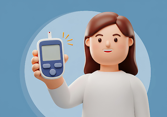 JPG 편집이미지 여자 3D캐릭터 한명 미소 들기 상반신 성인 파란색 3D 건강관리 원형 당뇨병 혈당 혈당계 성인여자한명만 편집3D AI컴퓨터그래픽 AI콘텐츠 도형 캐릭터 1 컬러 모션 표정 건강 관리 사람 의료용품 혈액 질병 디지털합성 여자한명만 성인여자만 파일형식