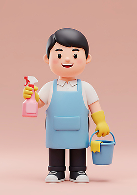 JPG 전신 편집이미지 남자 분홍색 3D캐릭터 한명 서기 미소 들기 성인 3D 앞치마 청결 청소 양동이 고무장갑 분무기 걸레 청소부 성인남자한명만 편집3D AI컴퓨터그래픽 AI콘텐츠 직업 캐릭터 1 컬러 장갑 모션 표정 사람 위생 청소도구 디지털합성 고무 남자한명만 성인남자만 파일형식