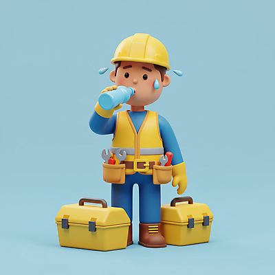 JPG 전신 편집이미지 남자 하늘색 휴식 노동자 3D캐릭터 한명 들기 성인 3D 공구 물병 물마시기 수분섭취 안전조끼 성인남자한명만 건설근로자 편집3D AI컴퓨터그래픽 AI콘텐츠 직업 캐릭터 1 컨셉 모션 사람 파란색 마시기 도구 물통 디지털합성 남자한명만 성인남자만 파일형식