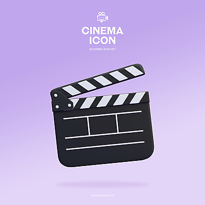 PSD 아이콘 사람없음 3D아이콘 3D 보라색 클래퍼보드 영화 오브젝트 편집3D 컬러 문화예술 디지털합성 파일형식