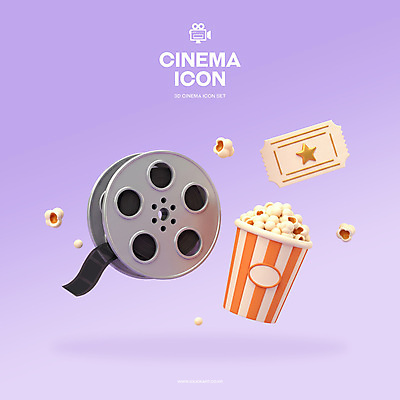 PSD 아이콘 별 사람없음 3D아이콘 3D 보라색 필름 영화 오브젝트 팝콘 영화티켓 편집3D 자연요소 컬러 문화예술 티켓 디지털합성 파일형식