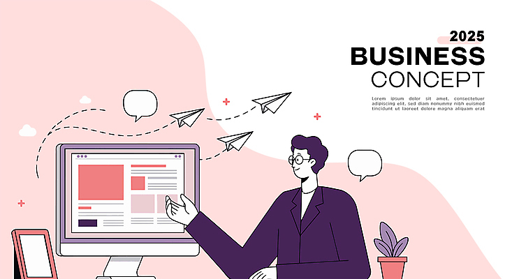 식물 남자 화분 분홍색 액자 컨셉 말풍선 일러스트 커뮤니케이션 한명 미소 상반신 성인 손들기 모니터 업무 비즈니스맨 종이비행기 성인남자한명만 국내일러스트 AI파일 1 컬러 비즈니스 모션 표정 사람 컴퓨터 작업 직장인 종이접기 남자한명만 성인남자만 파일형식 벡터