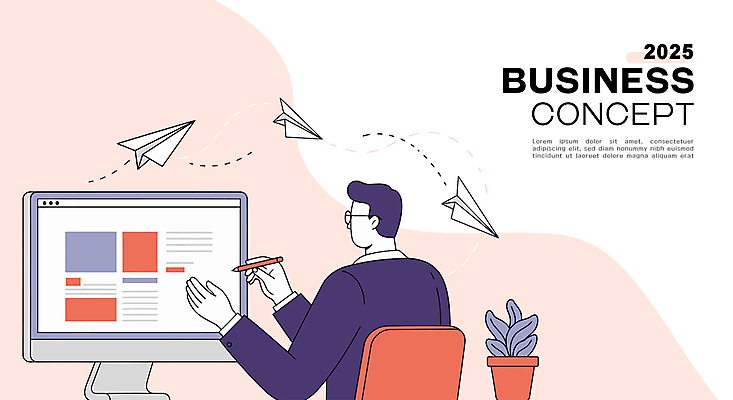 식물 남자 화분 분홍색 컨셉 일러스트 커뮤니케이션 한명 들기 상반신 성인 펜 손들기 모니터 업무 비즈니스맨 종이비행기 성인남자한명만 안경낌 국내일러스트 AI파일 1 안경 컬러 비즈니스 모션 사람 컴퓨터 필기구 작업 직장인 종이접기 남자한명만 성인남자만 파일형식 벡터