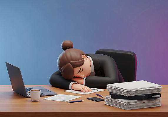 JPG 편집이미지 여자 엎드리기 의자 한명 정장 상반신 성인 노트북 사무실 펜 3D 보라색 머그컵 비즈니스우먼 책상 문서 두통 과로 성인여자한명만 편집3D AI컴퓨터그래픽 AI콘텐츠 1 옷 컬러 가구 비즈니스 모션 사람 컵 전자제품 필기구 직장인 질병 디지털합성 여자한명만 성인여자만 파일형식