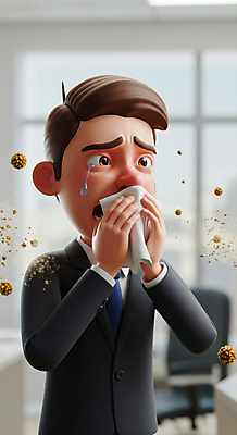 JPG 편집이미지 남자 의자 창문 한명 정장 상반신 성인 사무실 3D 비즈니스맨 찡그림 화장지 눈물 먼지 알레르기 성인남자한명만 코풀기 편집3D AI컴퓨터그래픽 AI콘텐츠 1 옷 감정 가구 비즈니스 모션 표정 사람 직장인 질병 디지털합성 남자한명만 성인남자만 파일형식