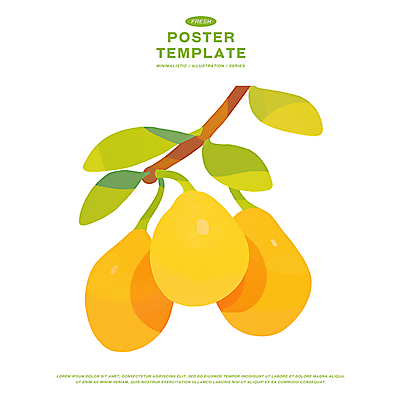 PSD 포스터 일러스트 사람없음 여름 제철과일 국내일러스트 계절 과일 제철 파일형식