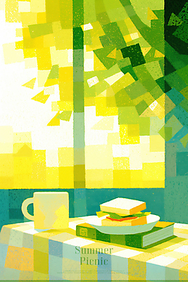 PSD 나무 접시 일러스트 창문 탁자 샌드위치 사람없음 책 초록색 여름 햇빛 소풍 식탁보 감성 국내일러스트 식물 식기 계절 음식 컬러 가구 컨셉 태양 야외활동 파일형식