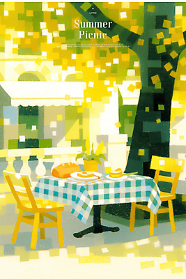 PSD 나무 접시 화분 빵 의자 일러스트 탁자 그림자 사람없음 건물 초록색 여름 햇빛 소풍 식탁보 감성 국내일러스트 식물 식기 건축물 계절 음식 컬러 가구 컨셉 태양 야외활동 파일형식
