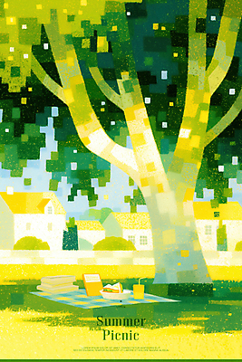 PSD 나무 접시 일러스트 잔 샌드위치 빨대 그림자 잔디 사람없음 책 초록색 여름 햇빛 소풍 마을 감성 국내일러스트 식물 식기 계절 음식 컬러 컨셉 태양 야외활동 파일형식