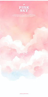 PSD 구름 분홍색 일러스트 하늘 수채화 사람없음 유성 감성 몽환 국내일러스트 자연요소 컬러 컨셉 파일형식