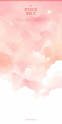 PSD 구름 분홍색 일러스트 하늘 수채화 사람없음 유성 감성 별빛 몽환 국내일러스트 자연요소 별 컬러 컨셉 빛 파일형식