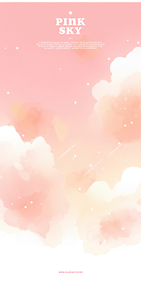 PSD 구름 분홍색 일러스트 하늘 수채화 사람없음 유성 감성 별빛 몽환 국내일러스트 자연요소 별 컬러 컨셉 빛 파일형식
