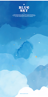 PSD 구름 일러스트 하늘 수채화 사람없음 파란색 감성 별빛 몽환 국내일러스트 자연요소 별 컬러 컨셉 빛 파일형식