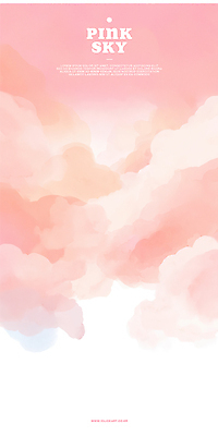 PSD 구름 분홍색 일러스트 하늘 수채화 사람없음 감성 몽환 국내일러스트 자연요소 컬러 컨셉 파일형식