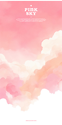 PSD 구름 분홍색 일러스트 하늘 수채화 사람없음 감성 몽환 국내일러스트 자연요소 컬러 컨셉 파일형식
