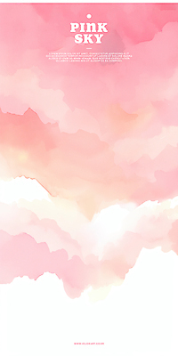 PSD 구름 분홍색 일러스트 하늘 수채화 사람없음 감성 몽환 국내일러스트 자연요소 컬러 컨셉 파일형식