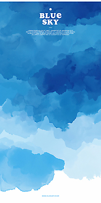 PSD 구름 일러스트 하늘 수채화 사람없음 파란색 감성 몽환 국내일러스트 자연요소 컬러 컨셉 파일형식