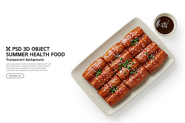 PSD 편집이미지 접시 한식 사람없음 3D 소스 구이 장어 깨 보양식 건강식 쪽파 소스그릇 편집3D 그릇 식기 음식 식재료 어류 양념 조미료 디지털합성 파 몸보신 파일형식
