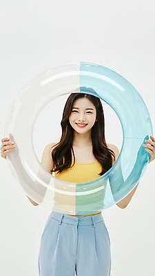 JPG 편집이미지 여자 한명 미소 들기 성인 튜브 의료성형뷰티 성인여자한명만 편집실사 AI인물포토 AI콘텐츠 1 모션 표정 사람 CG 여자한명만 성인여자만 파일형식 AI포토