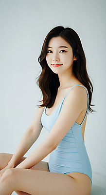 JPG 편집이미지 여자 수영복 한명 미소 앉기 성인 손모으기 의료성형뷰티 성인여자한명만 편집실사 IC뷰티큐레이션 AI인물포토 AI콘텐츠 1 옷 모션 표정 사람 손짓 CG 여자한명만 성인여자만 파일형식 AI포토