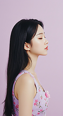 JPG 편집이미지 여자 꽃무늬 한명 상반신 성인 옆모습 눈감음 보라색 의료성형뷰티 성인여자한명만 편집실사 AI인물포토 AI콘텐츠 1 꽃 뷰포인트 컬러 무늬 모션 사람 CG 여자한명만 성인여자만 파일형식 AI포토