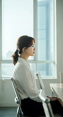 JPG 편집이미지 여자 의자 창문 탁자 회의 한명 앉기 정장 성인 옆모습 비즈니스우먼 회의실 손모으기 의료성형뷰티 성인여자한명만 편집실사 AI인물포토 AI콘텐츠 1 옷 뷰포인트 가구 비즈니스 모션 사람 손짓 직장인 CG 여자한명만 성인여자만 파일형식 AI포토