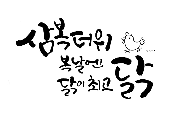 PSD 일러스트 타이포그라피 글자캘리그라피 사람없음 여름 닭 복날 더위 보양식 삼복 국내일러스트 문자 계절 기념일 음식 캘리그라피 조류 날씨 몸보신 파일형식