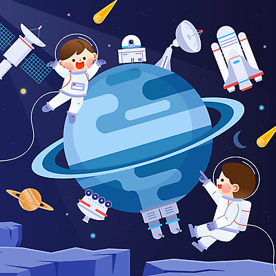 전신 남자 어린이 과학 일러스트 상상 웃음 소년 두명 만세 행성 인공위성 우주비행사 가리킴 초승달 유성 남색 우주선 위성안테나 우주복 과학의날 우주정거장 소년만 과학의달 국내일러스트 AI파일 옷 컬러 통신 모션 표정 안테나 사람 손짓 우주 달 4월 남자만 어린이만 파일형식 벡터 법정기념일