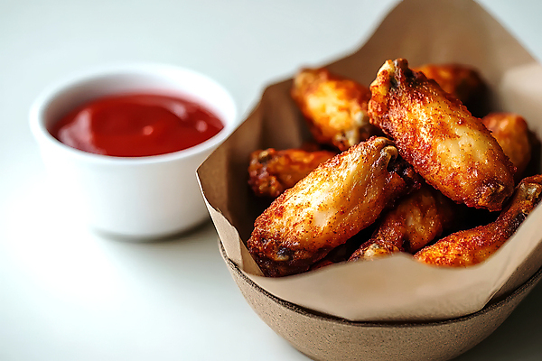 JPG 편집이미지 그릇 사람없음 치킨 소스 기름종이 닭날개 소스그릇 바삭바삭 편집실사 AI포토 AI콘텐츠 식기 종이 컨셉 닭고기 양념 CG 닭고기요리 파일형식