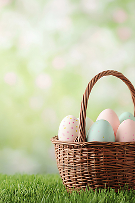 JPG 편집이미지 기독교 잔디 사람없음 연두색 천주교 부활절계란 달걀바구니 편집실사 AI포토 AI콘텐츠 식물 종교 부활절 초록색 바구니 계란 CG 파일형식