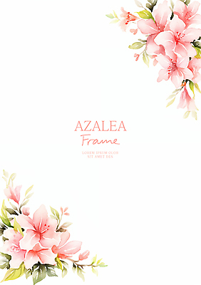 PSD 분홍색 잎 일러스트 봄꽃 수채화 사람없음 진달래 꽃봉오리 꽃프레임 카피스페이스 국내일러스트 식물 꽃 컬러 프레임 봄 공백 파일형식