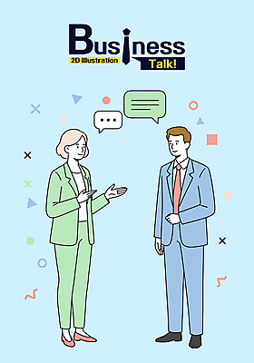 전신 도형 여자 남자 말풍선 일러스트 회사 넥타이 대화 정장 성인 두명 파란색 성인만 일러캐릭터 AI파일 캐릭터 잡화 옷 컬러 비즈니스 말하기 사람 파일형식 벡터