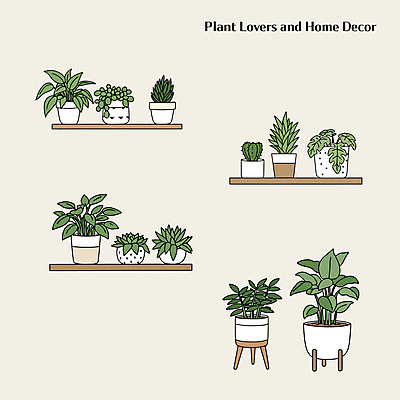 화분 일러스트 선반 사람없음 초록색 인테리어 다육식물 플랜테리어 행잉플랜트 국내일러스트 AI파일 식물 디자인 컬러 가구 파일형식 벡터