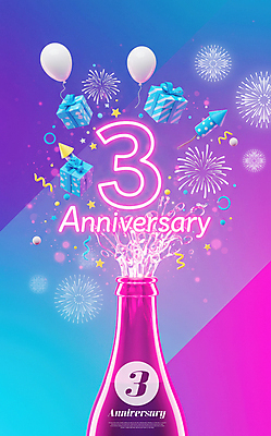 PSD 편집이미지 기념일 분홍색 폭죽 불꽃놀이 3 사람없음 파란색 선물상자 축하 샴페인 꽃가루 풍선 이미지편집 컬러 컨셉 놀이 주류 선물 이벤트 상자 가루 파일형식