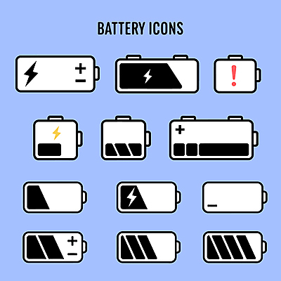아이콘 사람없음 파란색 느낌표 건전지 충전 번개모양 2D아이콘 AI파일 모양 기호 컬러 번개 파일형식 벡터