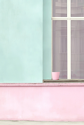 JPG 편집이미지 디자인 건축 화분 창문 사람없음 건물 모던 심플 파스텔톤 편집실사 AI포토 AI콘텐츠 건축물 컬러 CG 파일형식