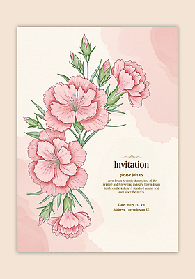 PSD 템플릿 분홍색 잎 카드템플릿 수채화 사람없음 어버이날 스승의날 카네이션 꽃봉오리 감사 가정의달 이미지템플릿 식물 기념일 꽃 감정 컬러 카드_감사 5월 파일형식