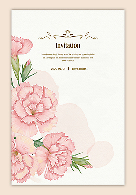 PSD 템플릿 분홍색 잎 카드템플릿 수채화 사람없음 어버이날 스승의날 카네이션 꽃봉오리 감사 가정의달 이미지템플릿 식물 기념일 꽃 감정 컬러 카드_감사 5월 파일형식