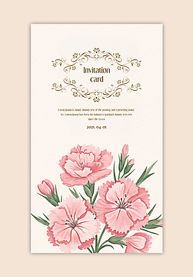 PSD 템플릿 분홍색 잎 카드템플릿 수채화 사람없음 어버이날 스승의날 카네이션 꽃봉오리 감사 가정의달 이미지템플릿 식물 기념일 꽃 감정 컬러 카드_감사 5월 파일형식