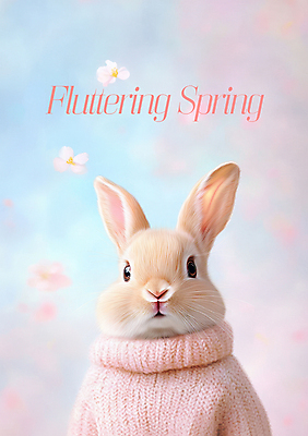 PSD 편집이미지 한마리 분홍색 하늘색 봄꽃 사람없음 토끼 스웨터 설렘 이미지편집 1 꽃 컬러 상의 포유류 파란색 반려동물 봄 파일형식