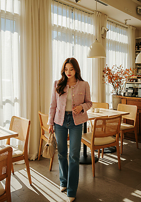 JPG 전신 식물 편집이미지 여자 패션 화분 의자 탁자 전등 그림자 한명 미소 들기 성인 햇빛 유행 카페 핸드백 청바지 커튼 봄옷 의료성형뷰티 성인여자한명만 오오티디 편집실사 AI인물포토 AI콘텐츠 1 옷 가구 가방 바지 모션 조명 표정 사람 태양 상점 봄 CG 신조어 여자한명만 성인여자만 파일형식 AI포토