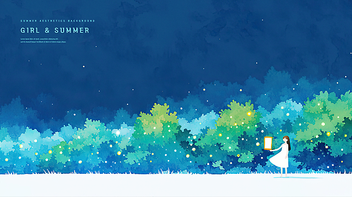 PSD 여자 어린이 일러스트 자연 밤하늘 바람 한명 들기 소녀 여름풍경 자유 등불 풀 시원함 감성 반딧불이 여름밤 소녀한명만 국내일러스트 자연요소 식물 1 곤충 컨셉 모션 하늘 날씨 조명 사람 풍경 여름 야간 생태계 여자한명만 소녀만 파일형식 여름_계절