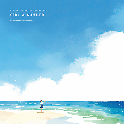 PSD 구름 여자 어린이 파도 일러스트 자연 하늘 한명 소녀 해변 모래사장 여름풍경 자유 시원함 감성 소녀한명만 국내일러스트 자연요소 1 바다 컨셉 사람 풍경 생태계 여자한명만 소녀만 파일형식 여름_계절