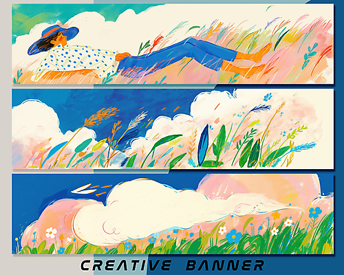 전신 PSD 구름 여자 가로배너 일러스트 하늘 한명 초원 성인 눕기 풀 그림 갈대밭 챙모자 성인여자한명만 바람불기 배너세트 국내일러스트 자연요소 식물 모자_잡화 1 배너 모션 사람 가로 세트 불기 여자한명만 성인여자만 파일형식 갈대_식물