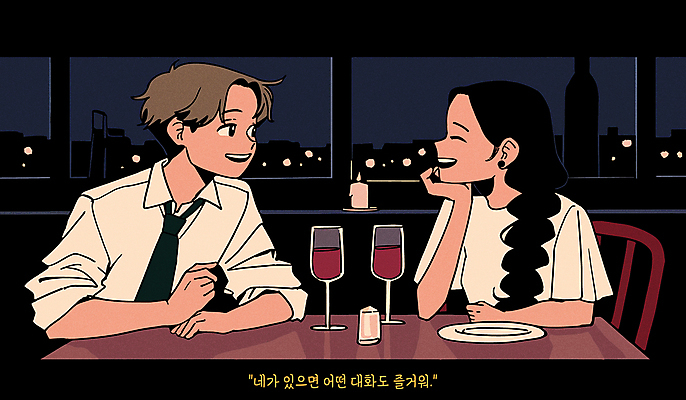 접시 부부 원피스 여자 남자 와인잔 의자 데이트 일러스트 촛불 탁자 넥타이 사랑 앉기 정장 상반신 성인 두명 마주보기 레스토랑 턱괴기 로맨틱 창가 와인병 부부의날 성인만 국내일러스트 AI파일 식기 커플 잡화 옷 기념일 감정 가구 컨셉 술잔 초 창문 모션 병_용기 사람 식당 와인 파일형식 벡터